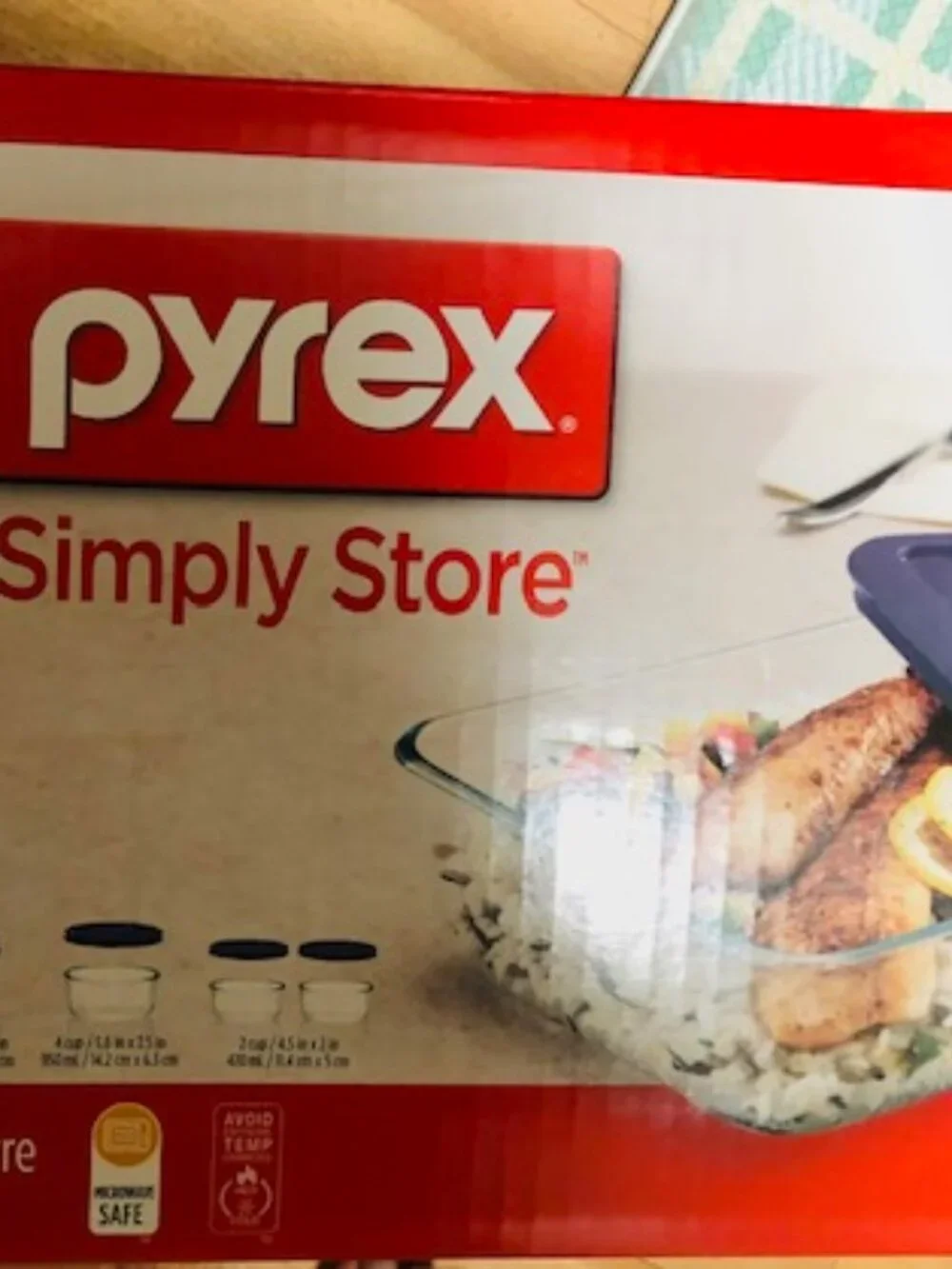 Pyrex Simply Store Glass Storage Set with Blue Lids - 10 Piece Set